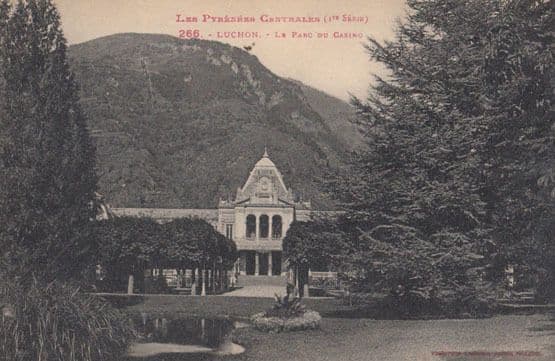 Luchon The Casino Gardens 4x Old Postcard