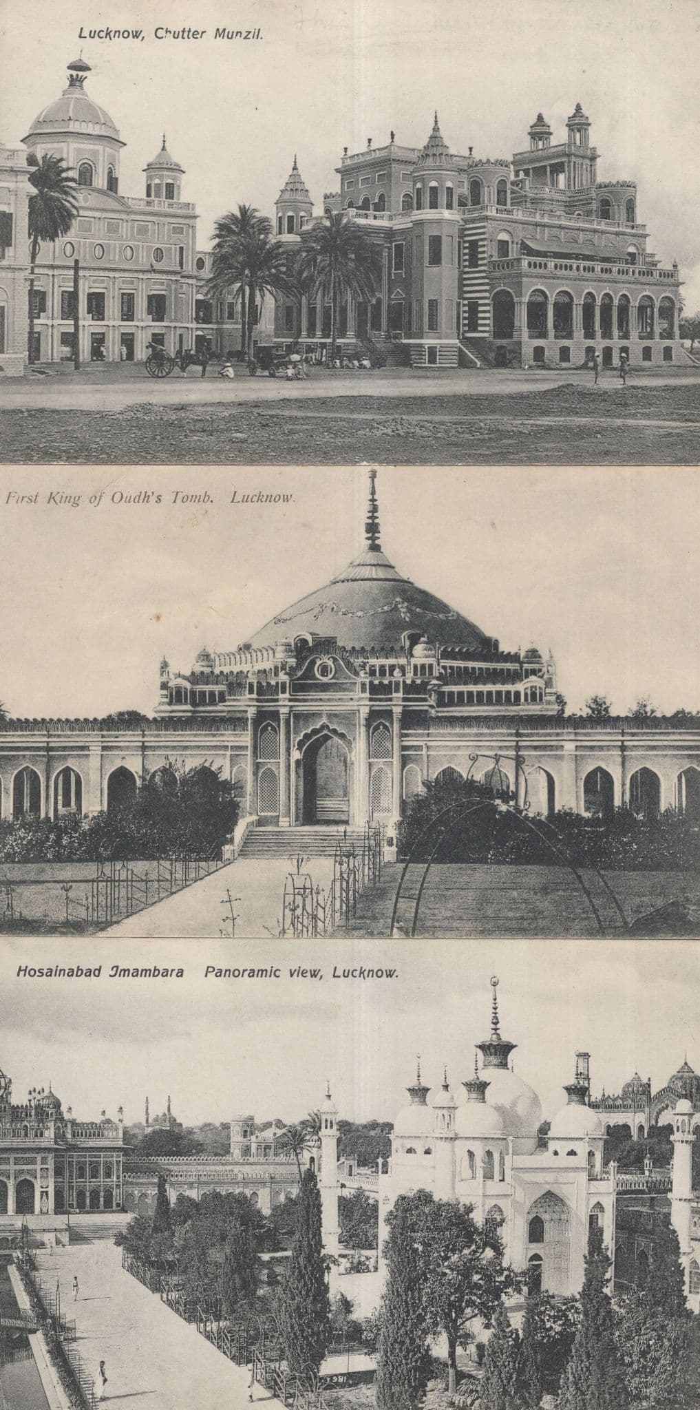 Lucknow Hosainabad Imambara Chutter Munzil India 3x Postcard s