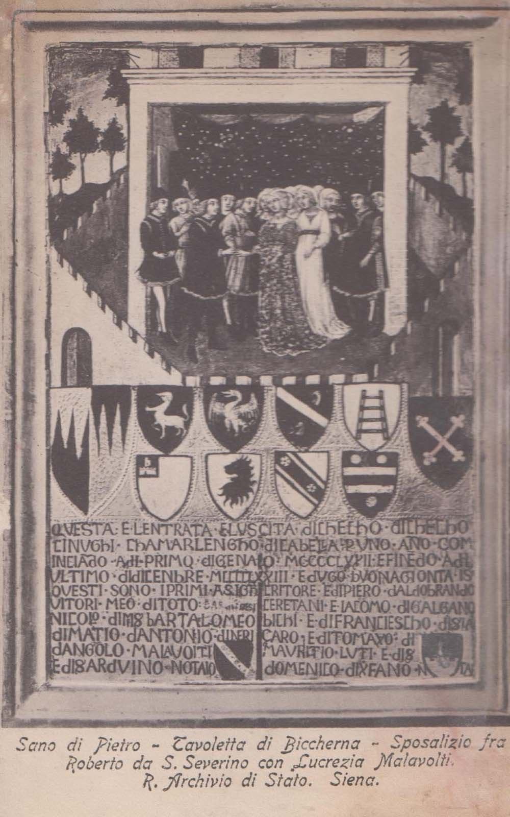 Lucrezia Malavolti Archivio De Stato Siena Sano Di Pietro Biccherna Old Postcard