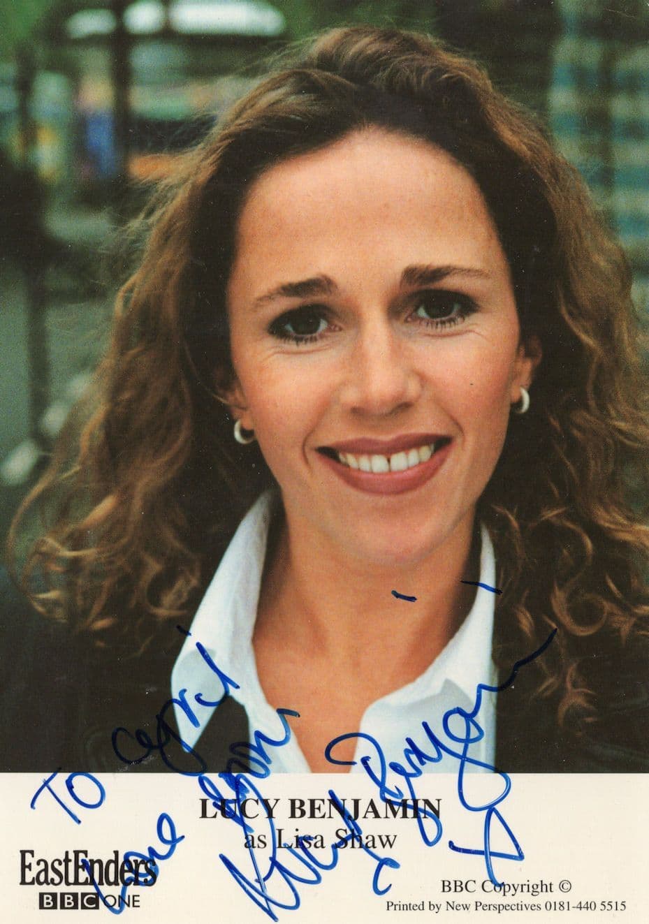 Lucy Benjamin as Lisa Shaw BBC Eastenders Hand Signed Cast Card Photo