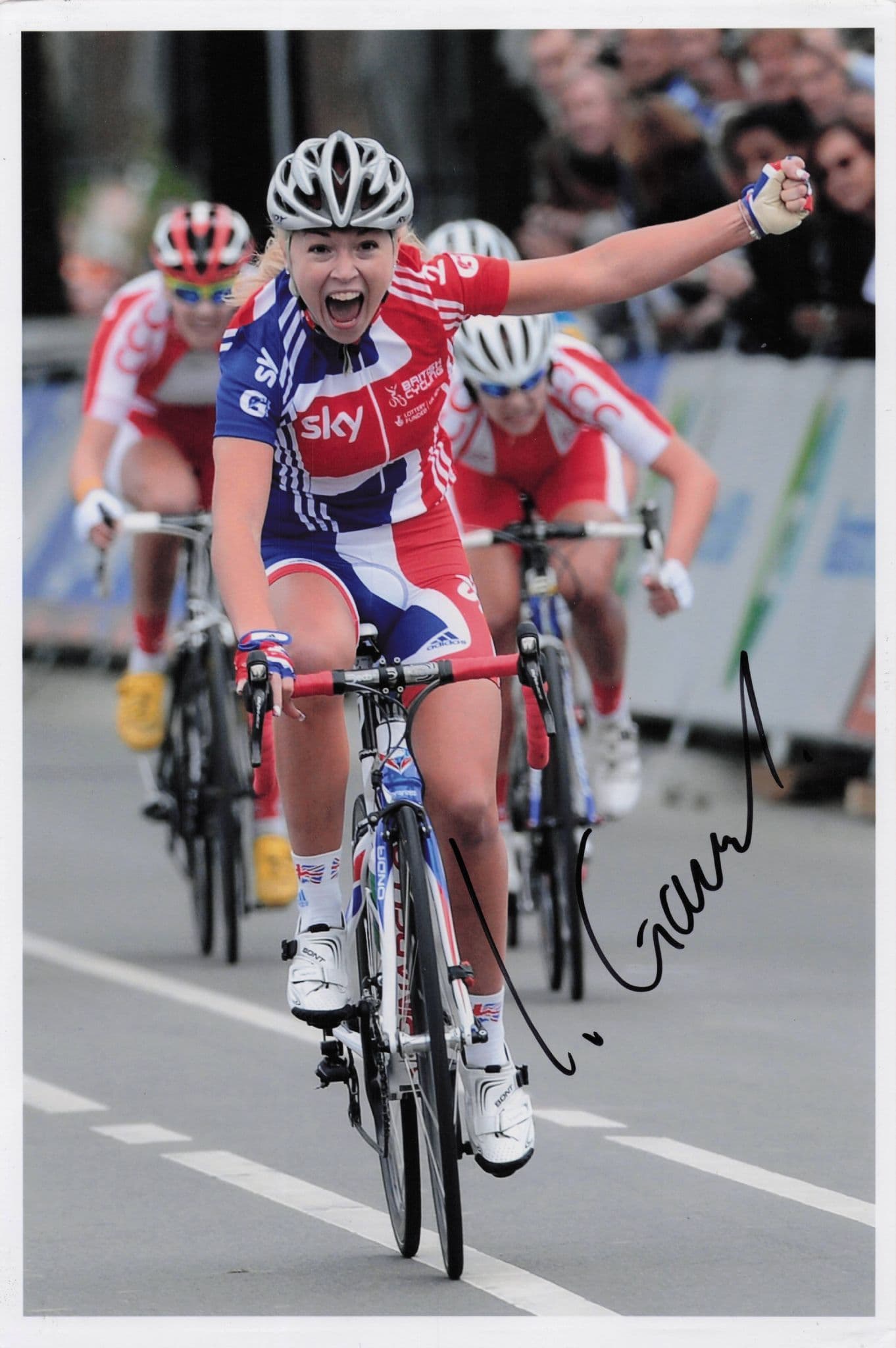 Lucy May Garner British Cyclist 2012 Race Victory 12x8 Hand Signed Photo