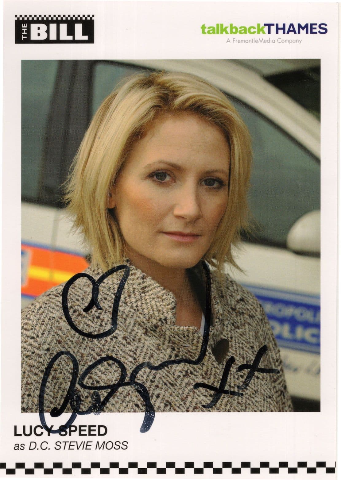 Lucy Speed as DC Stevie Moss The Bill Hand Signed Cast Card Photo