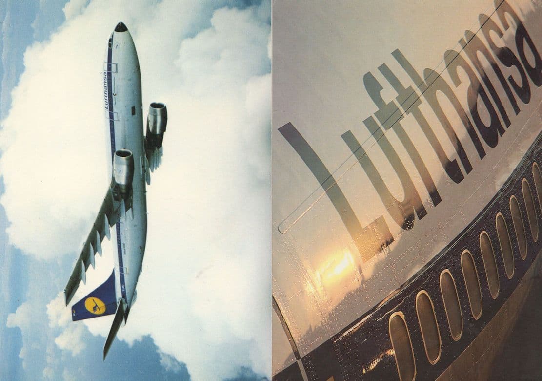 Lufthansa A300 German Plane Aircraft 2x Postcard
