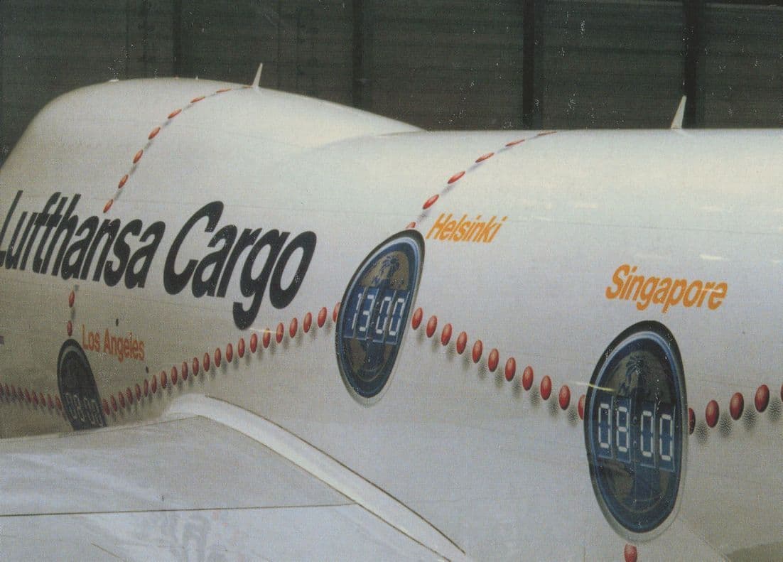 Lufthansa Cargo Singapore Plane Aircraft Boeing 747-200F Postcard