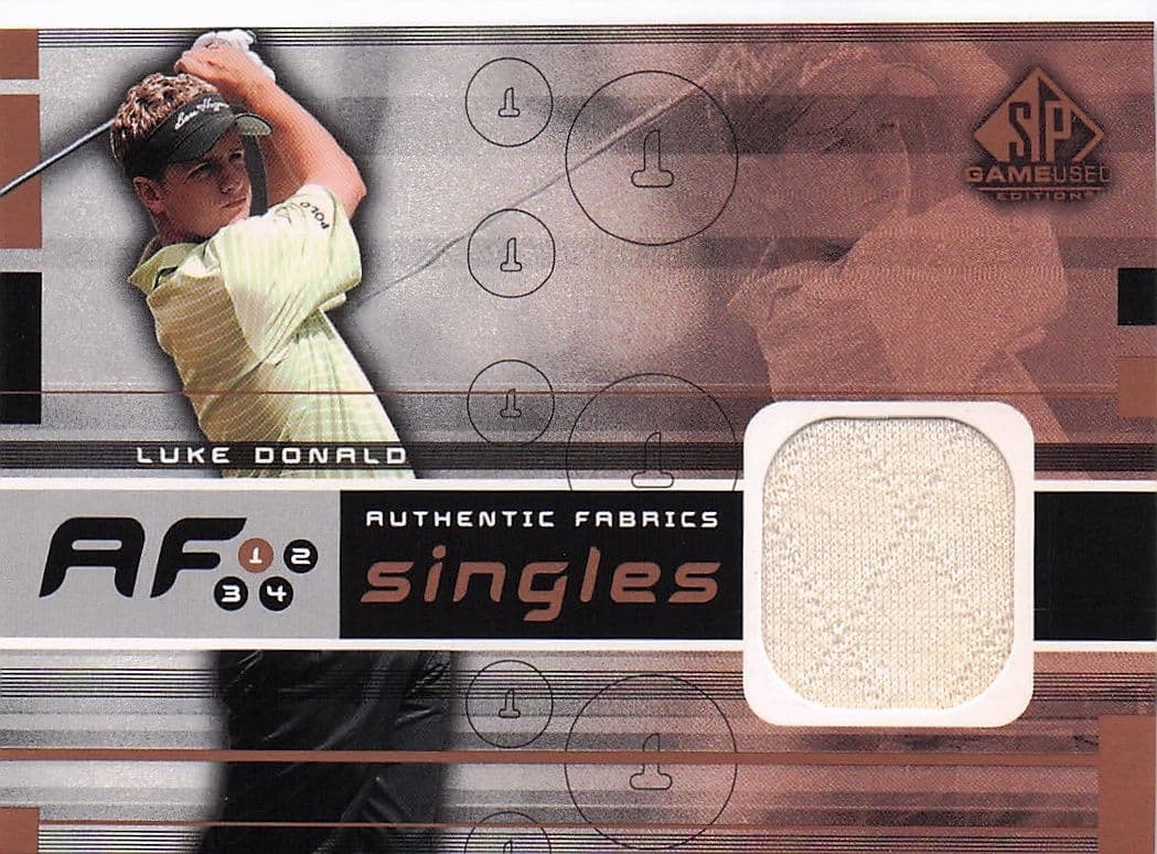 Luke Donald Authentic Fabrics Singles 2003 Golf Upper Deck Worn Shirt Card
