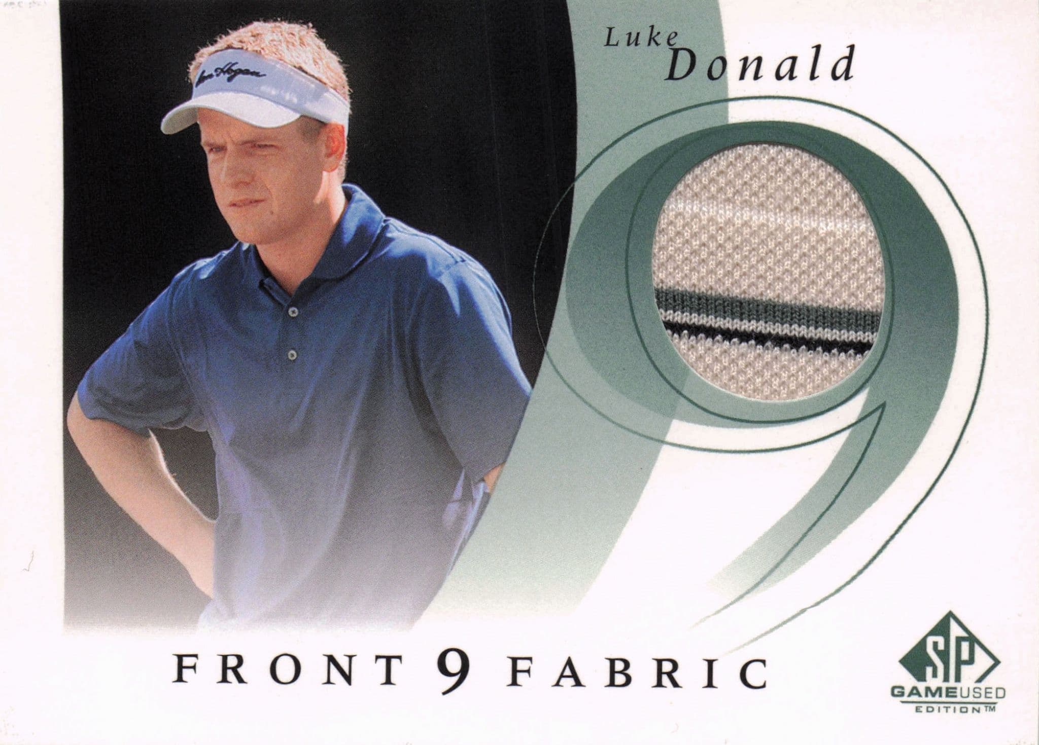 Luke Donald Front 9 Fabric 2002 Upper Deck Authentic Shirt Card