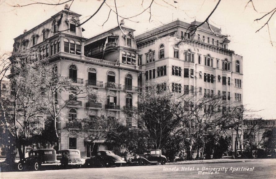 Luneta Hotel & University Apartments Philippines Old RPC Postcard