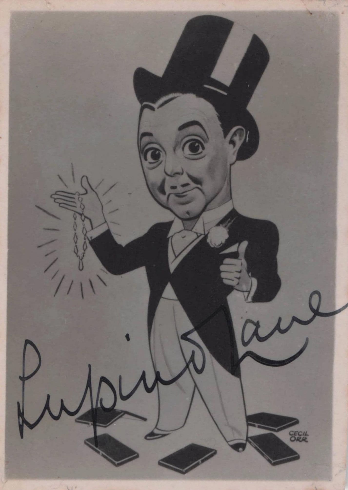 Lupino Lane Me & My Girl Antique Caricature Hand Signed Photo
