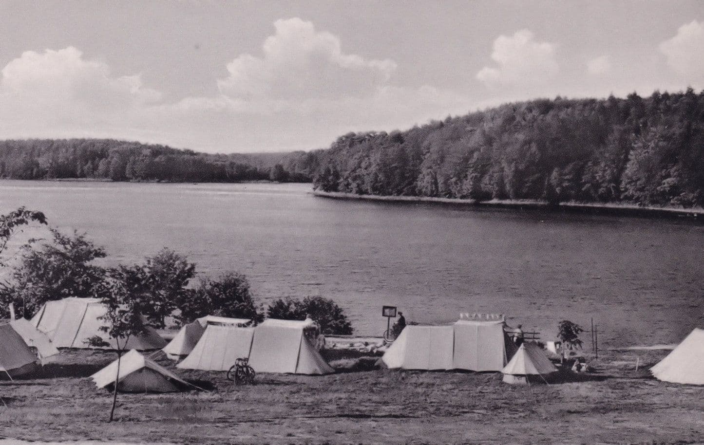 Lutauer Camping at Molln German Vintage Real Photo Postcard