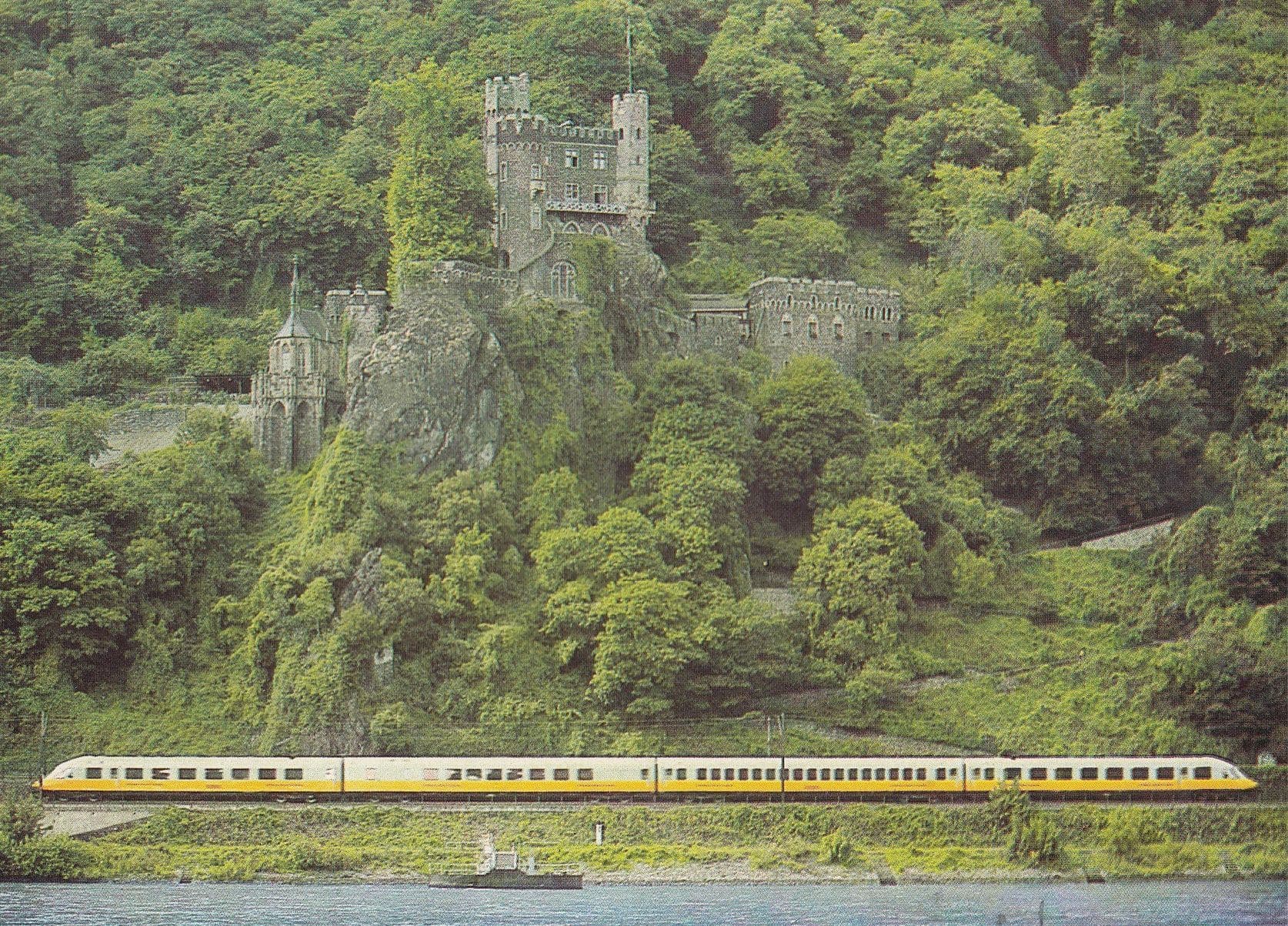 Luthansa Airport Express German Airlines Train 1980s Postcard