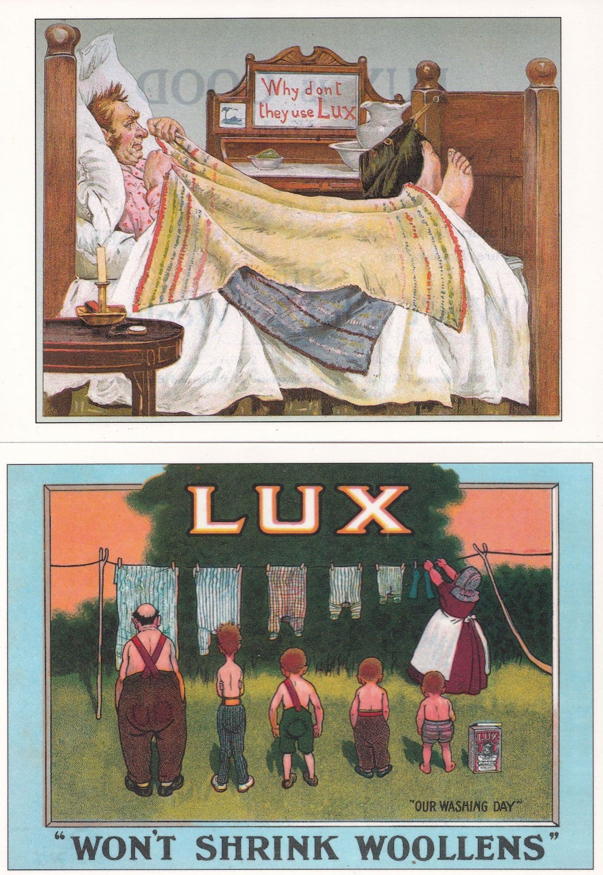 Lux Wont Shrink Woollens 2x Advertising Postcard s