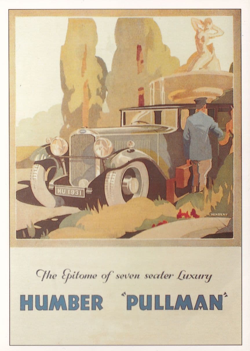 Luxury Humber Pullman Museum Poster Advertising Postcard