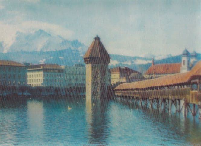 Luzern Kapellbrucke Swiss 3D Three Dimensional Postcard