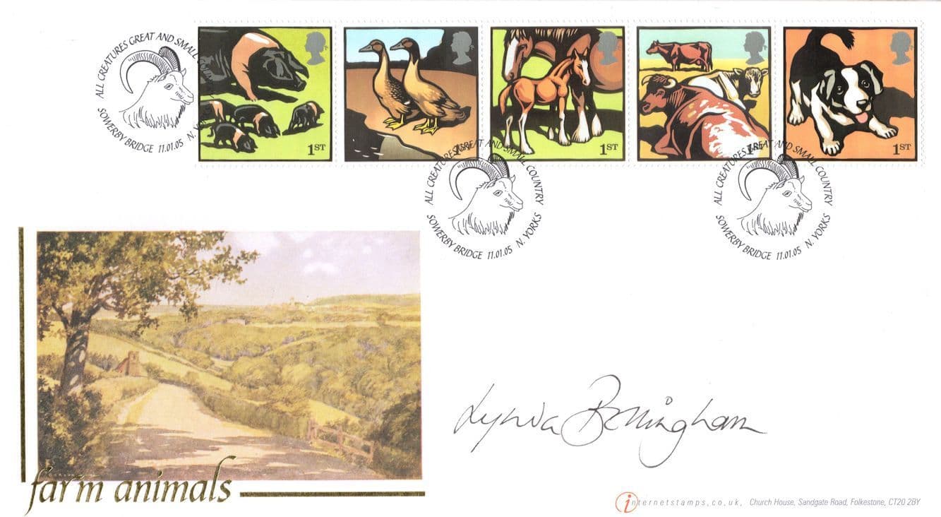 Lynda Bellingham Of Loose Woman Farm Animals LTD TO 50 Hand Signed FDC