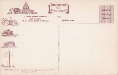 Lyndon Baines Johnson USA President Photo Postcard