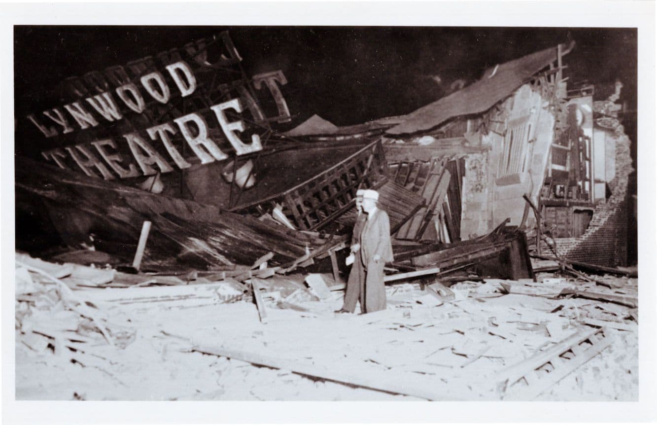 Lynwood Theatre Earthquake California Disaster Old RPC RARE Postcard