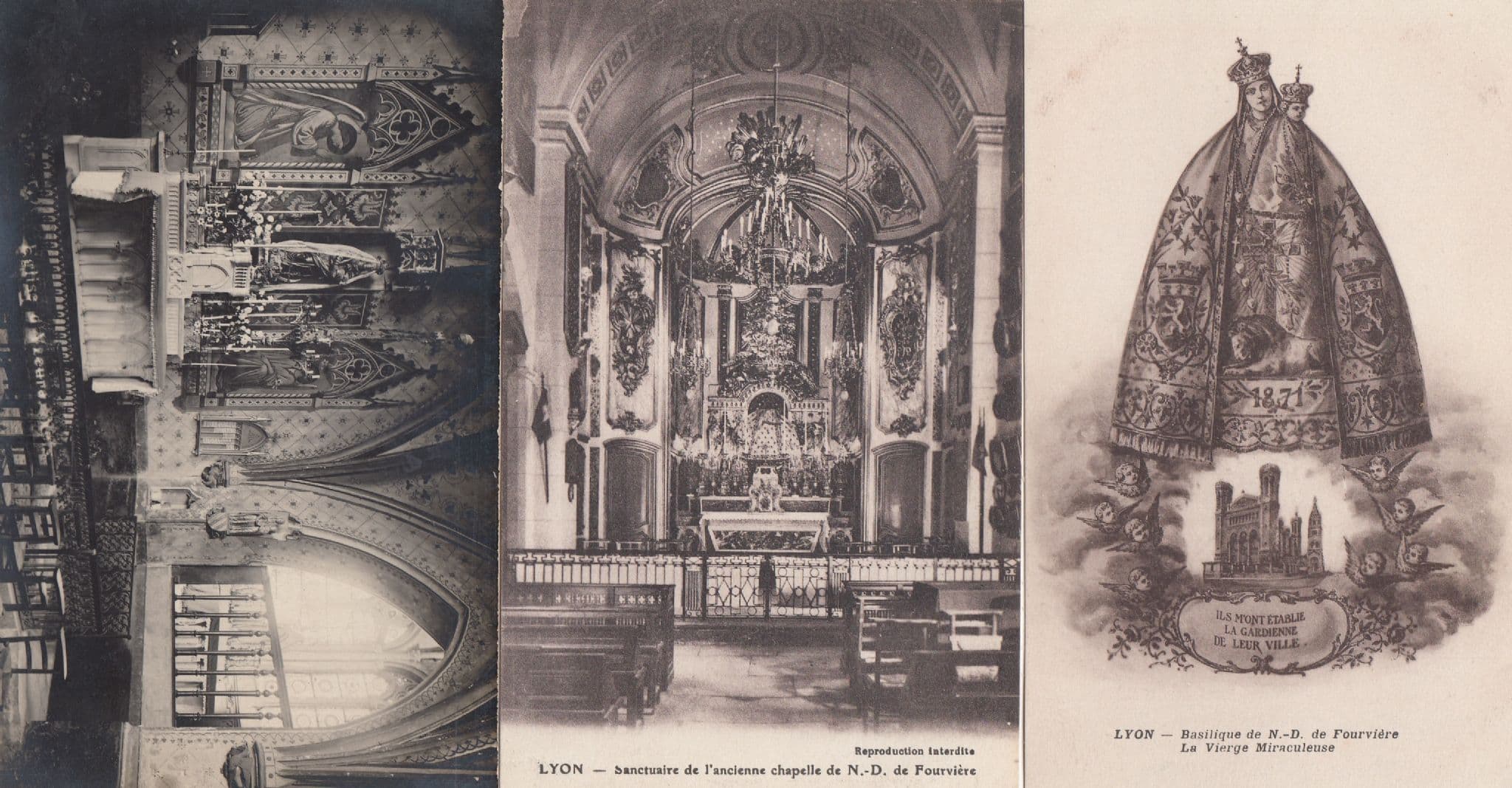 Lyon Basilique 3x Notre Dame French Religious Postcard s