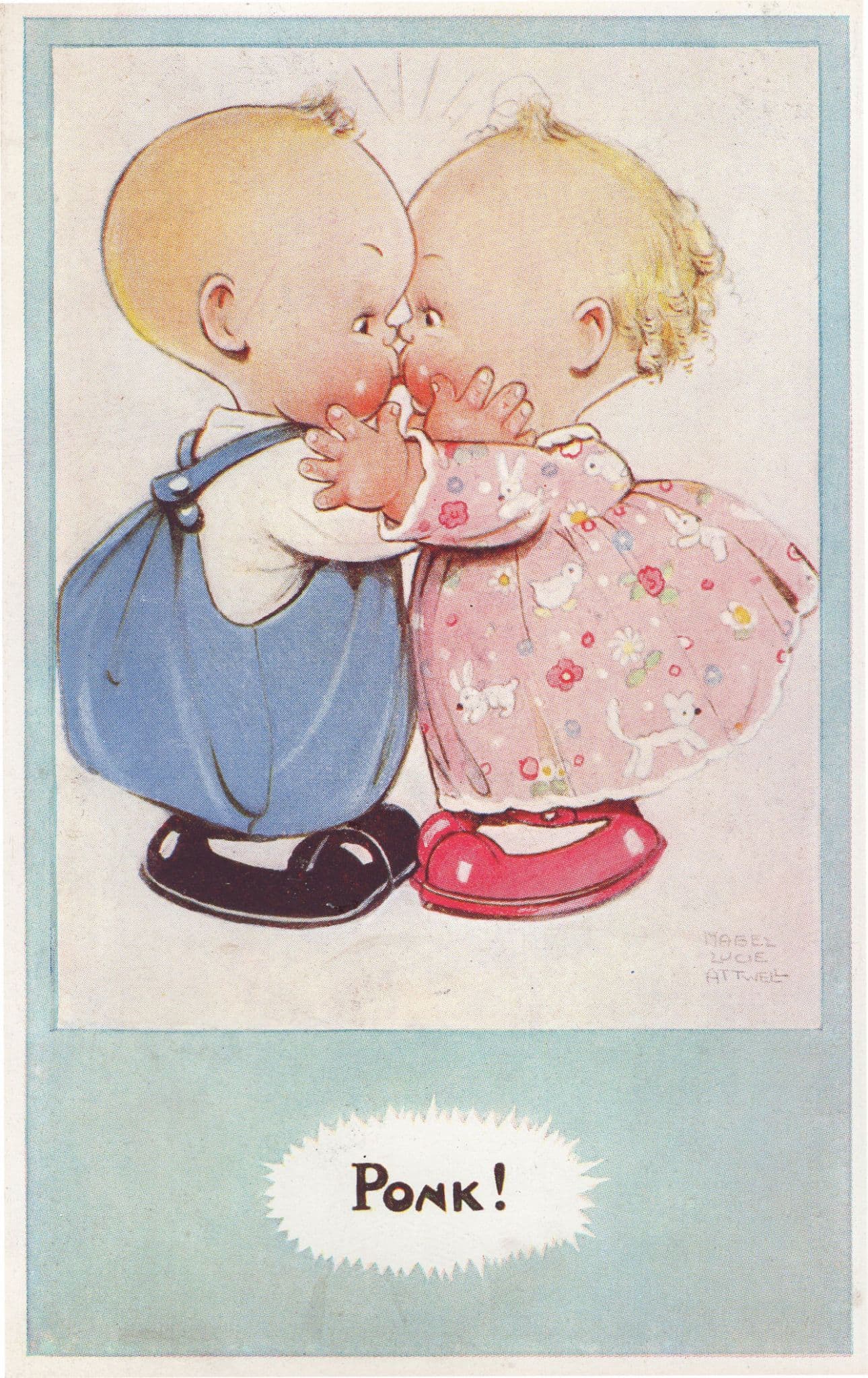 Mabel Lucie Attwell PONK Antique Rare Comic Children Postcard