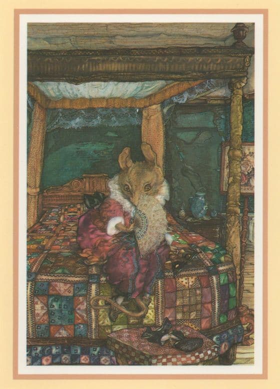 Mable Lucie Attwell Mouse Mice Chinese Japanese Fan Postcard