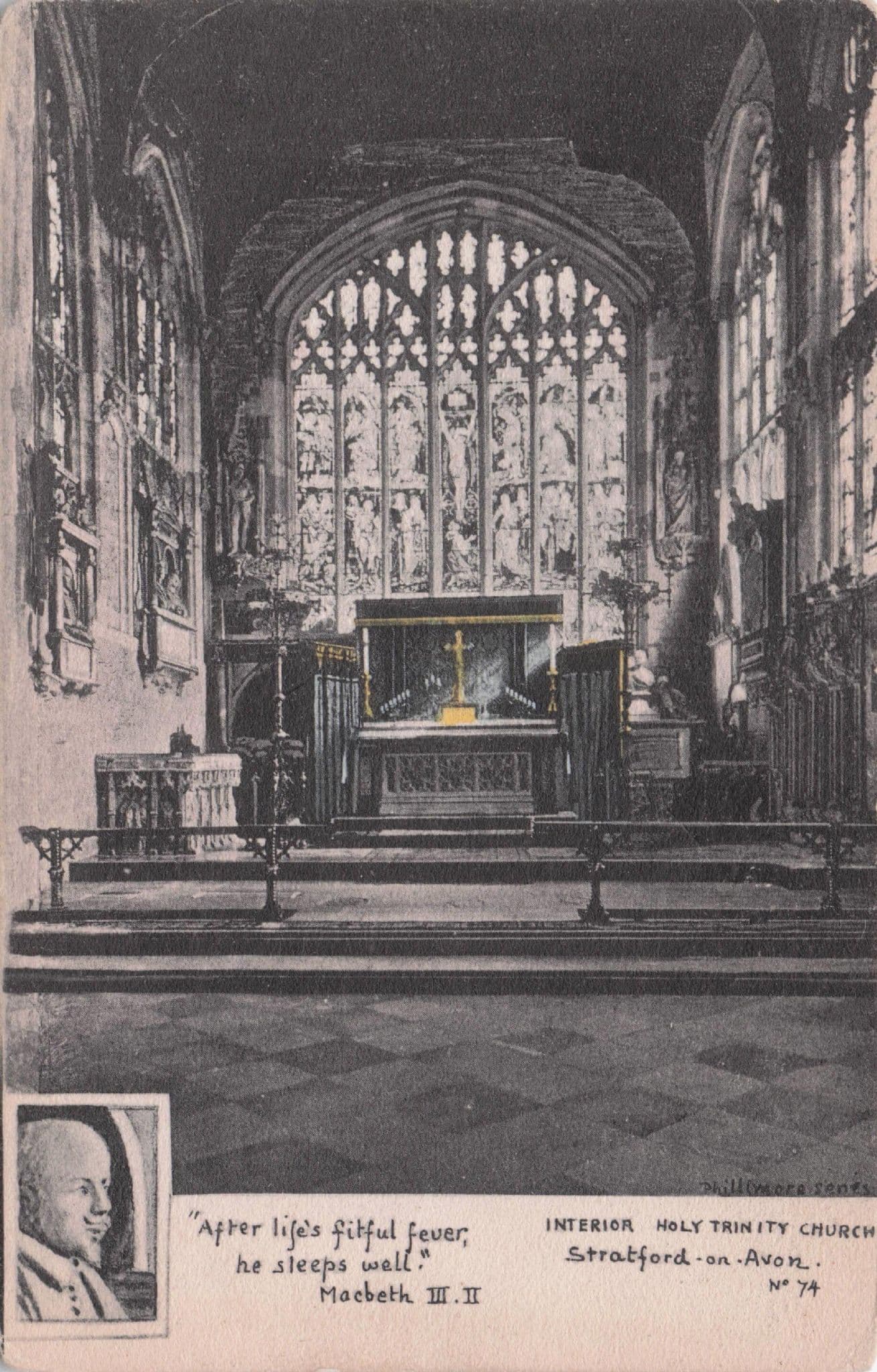 Macbeth Holy Trinity Church Stratford Upon Avon Phillimore Postcard
