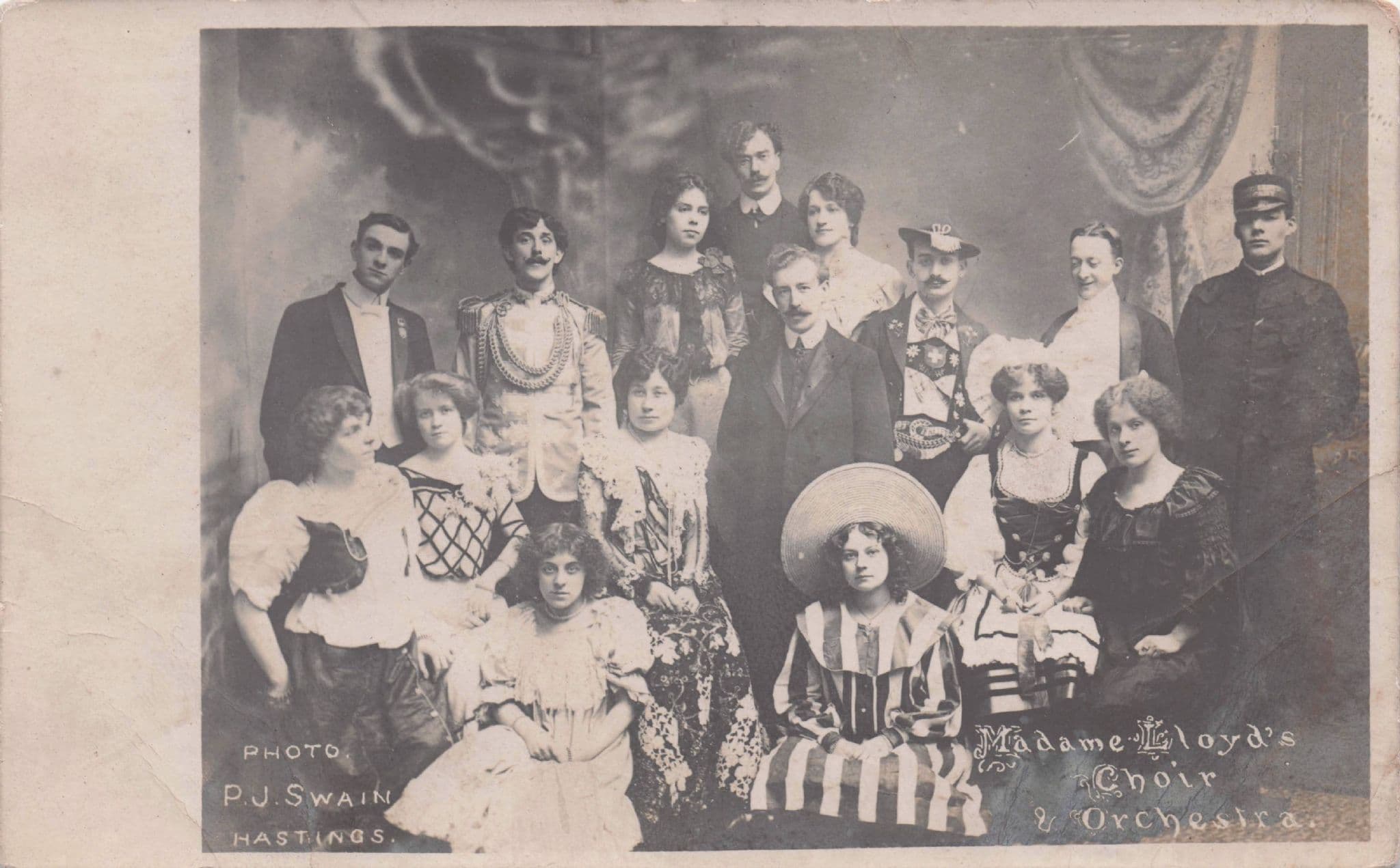 Madame Lloyd's Choir & Orchestra Hastings Entertainers Old Postcard