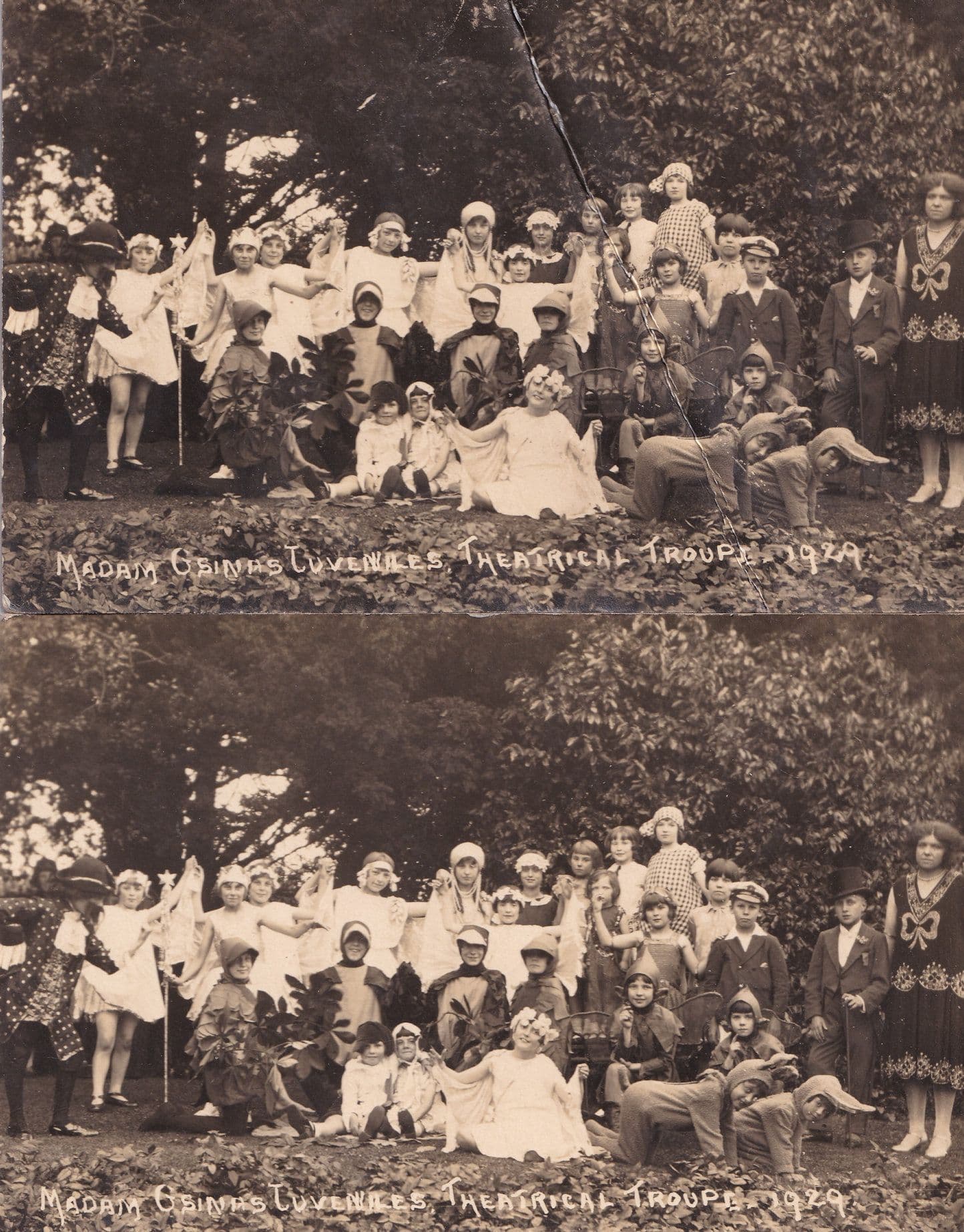 Madame Osinas Juveniles 1929 Norwich Childrens Theatre Group 2x Old Postcard s