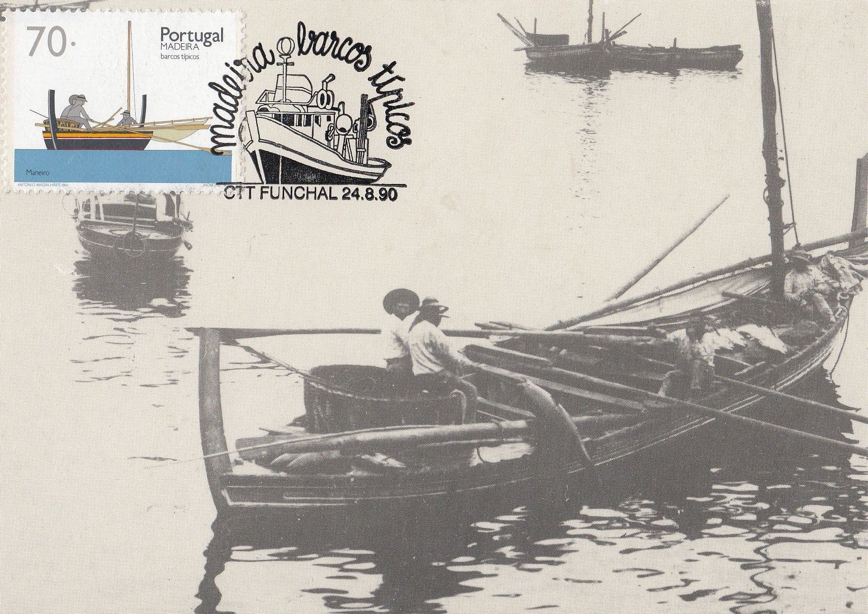 Madeira Rowing Fishing Boat First Day Cover Postcard