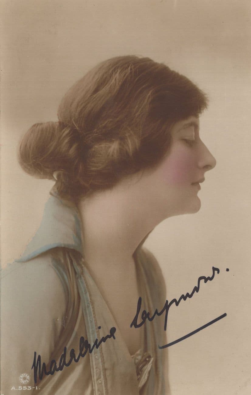 Madeline Seymour Hand Painted & Signed Actress Real Photograph Old Postcard