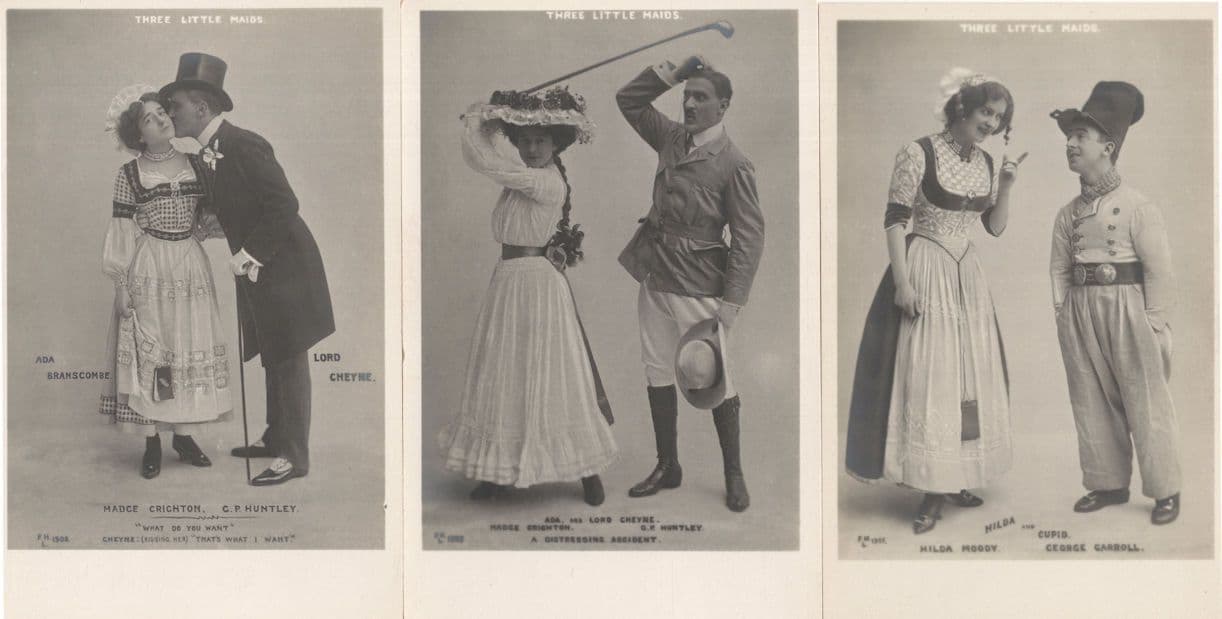 Madge Crichton Actress Plays Golf Three Little Maids Old Theatre Postcard s
