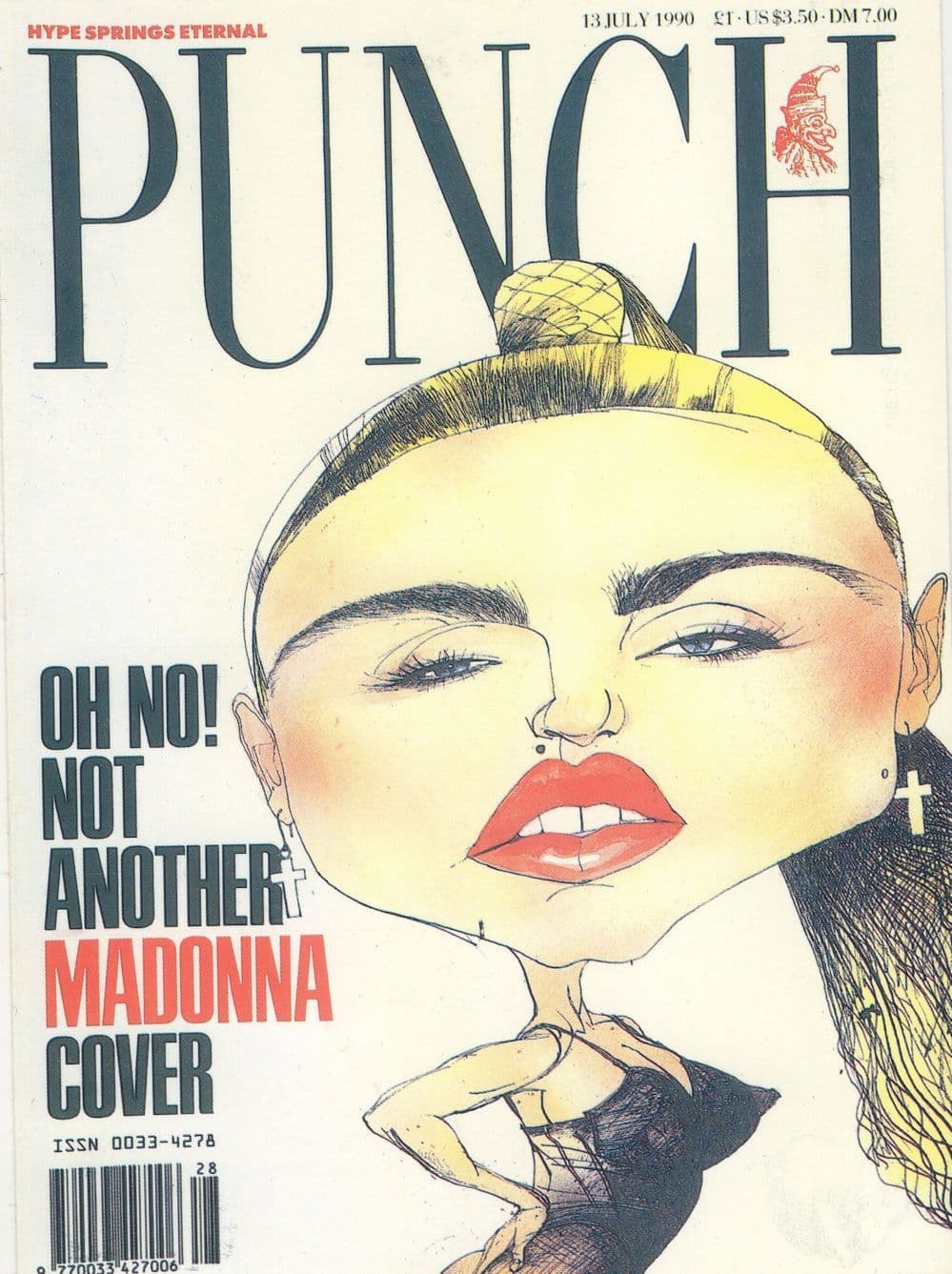 Madonna Pop Singer Punch Magazine Comic Caricature Postcard