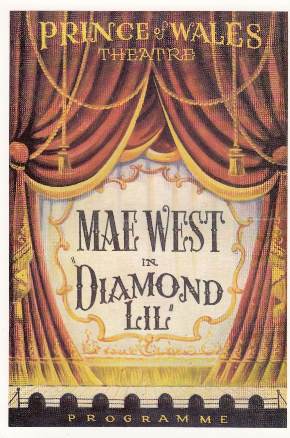 Mae West Its Diamond Lil Prince Of Wales London in 1948 Theatre Poster Postcard