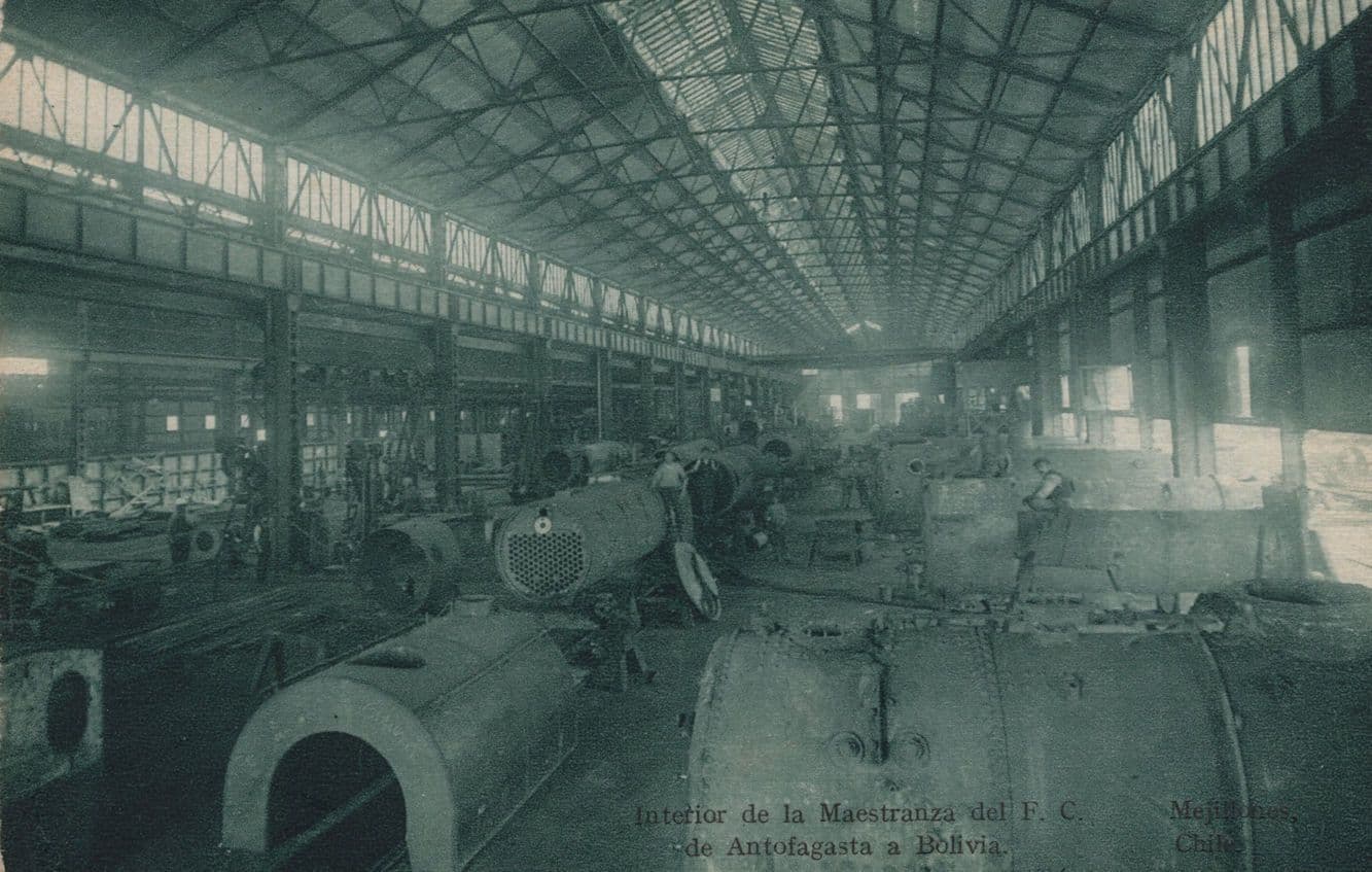 Maestranza Steam Train F.C. De Antofagasta Bolivia Antique Postcard