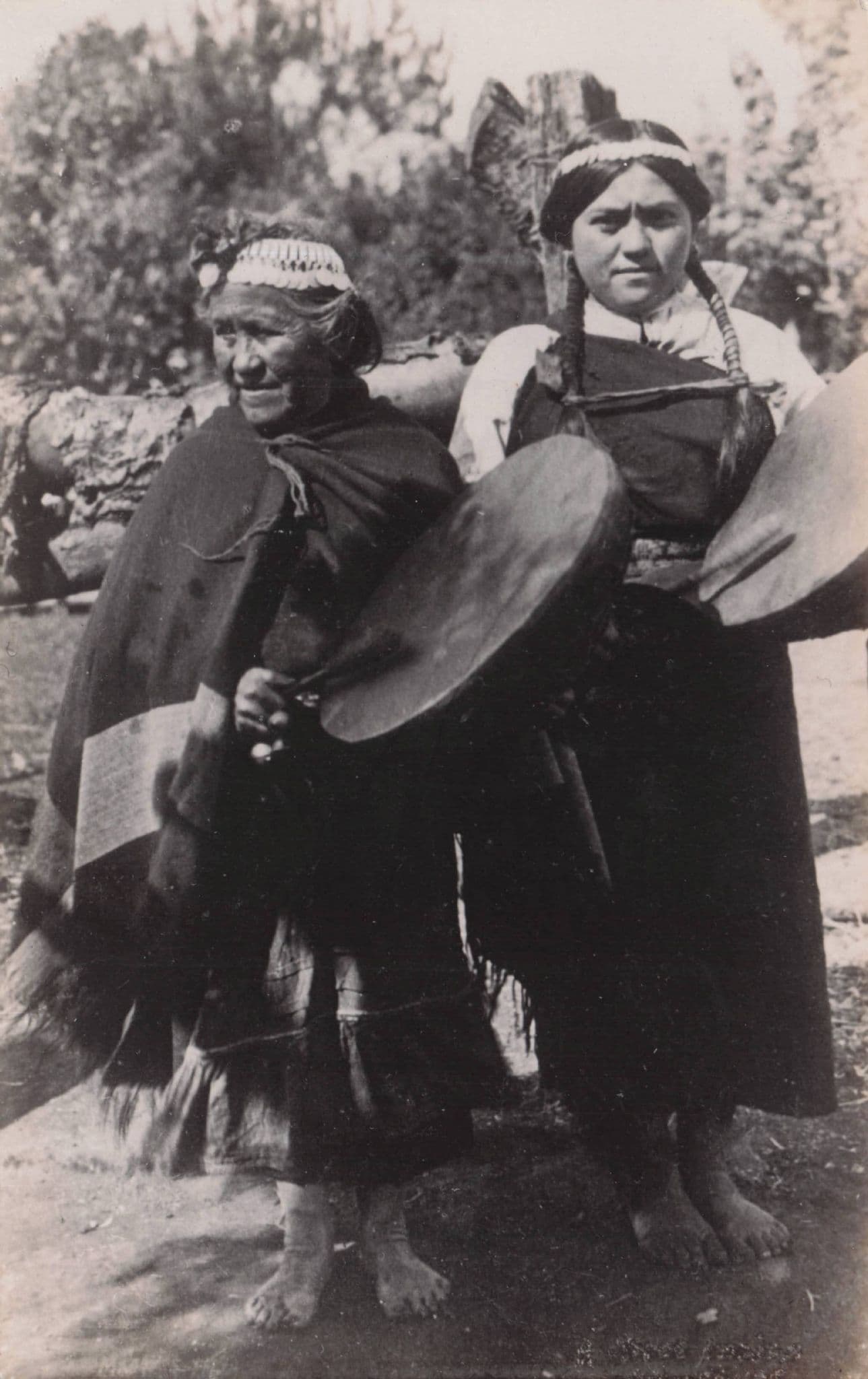 Magallanes Chile Indian Man Fashion Artefacts Old Real Photo Postcard