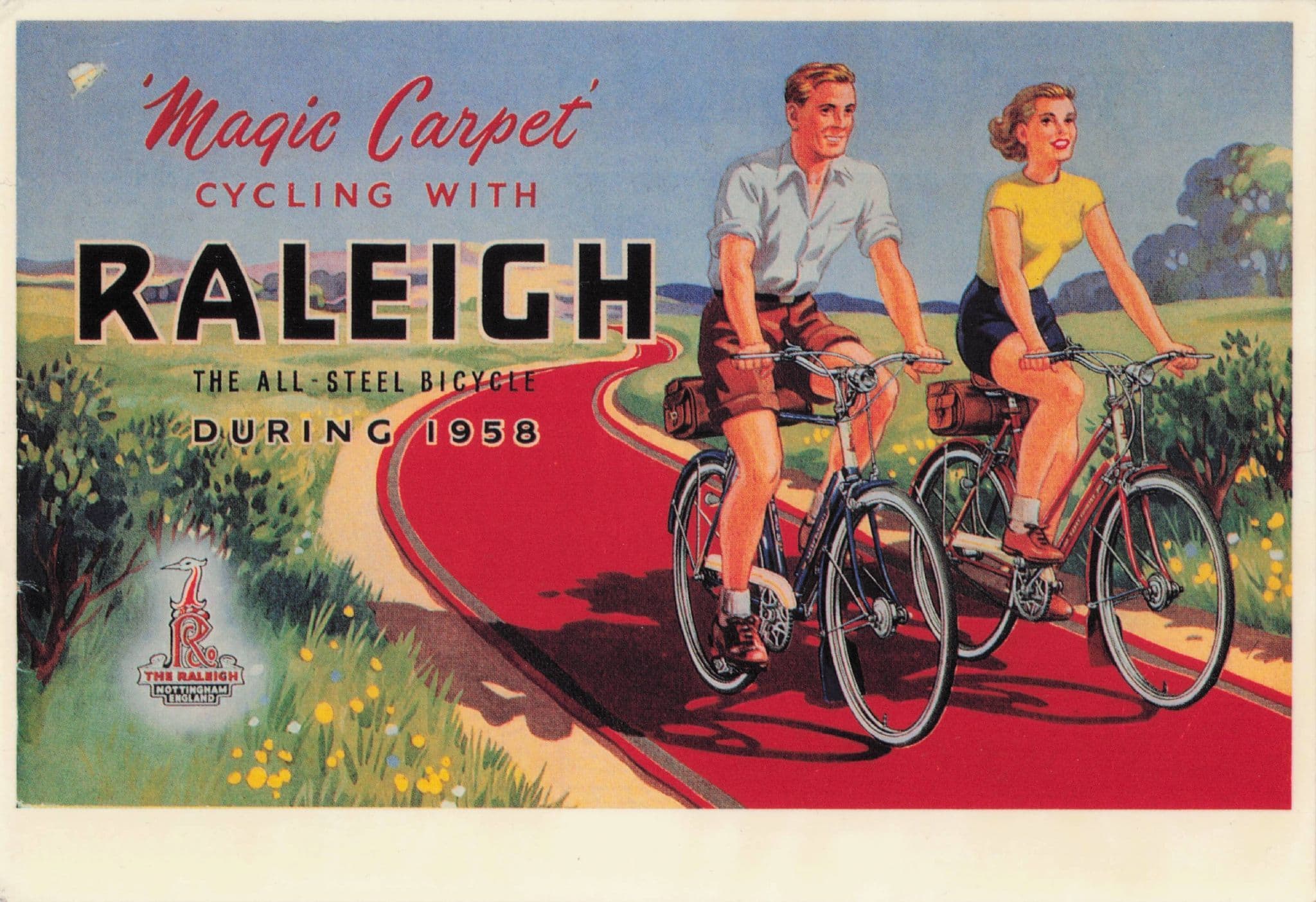 Magic Carpet Rayleigh Bicycles Bike Cycling Advertising Poster Postcard
