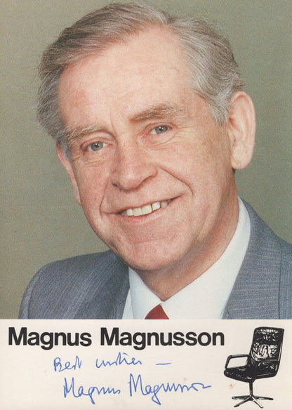 Magnus Magnusson Mastermind Chair Official Hand Signed Photo