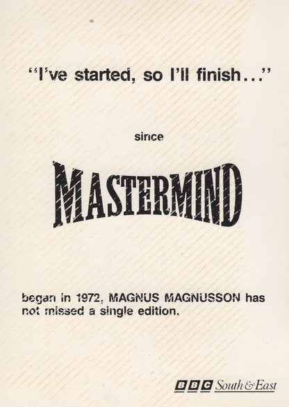 Magnus Magnusson Mastermind Chair Official Hand Signed Photo