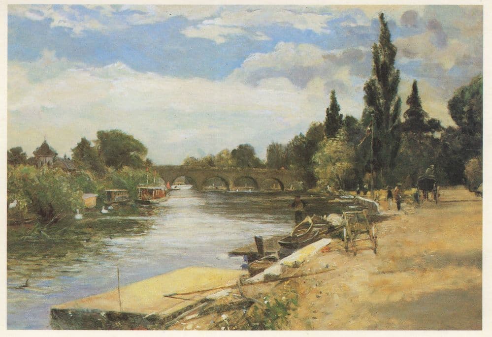 Maidenhead Bridge in Victorian 1893 Painting Postcard