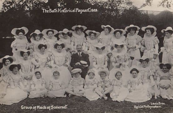 Maids Of Somerset Devon Old 1909 Bath Pageant RPC Postcard
