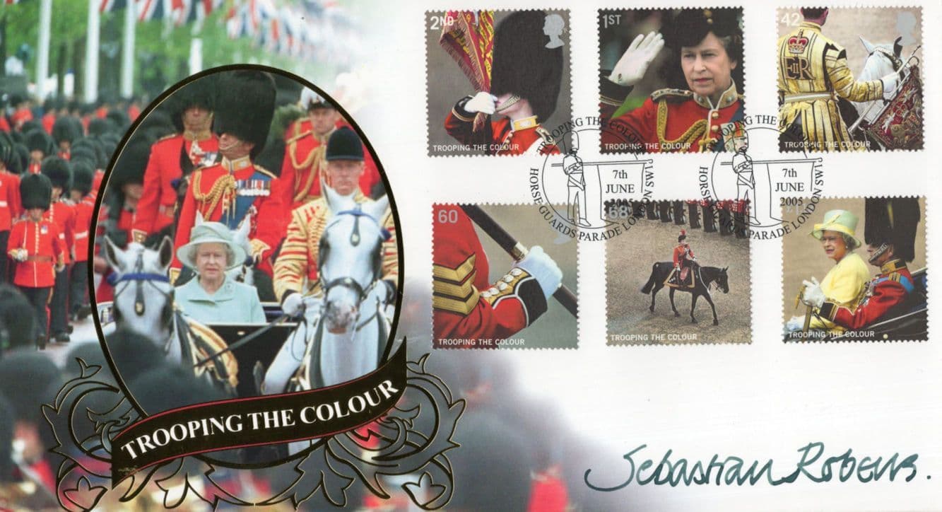Major Sebastian Roberts Trooping The Colour Hand Signed FDC