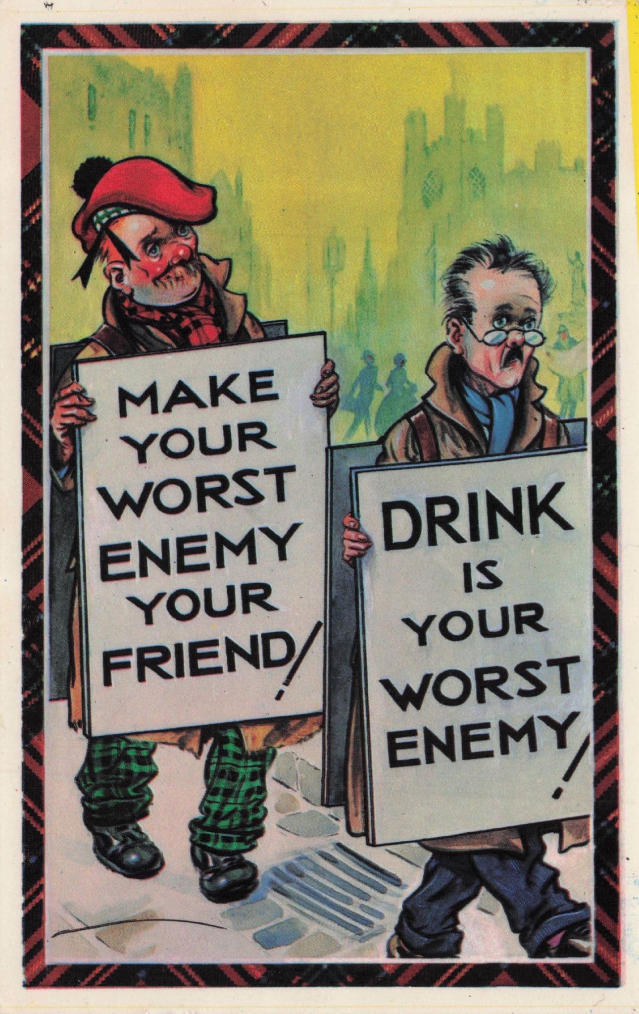 Make Drink Alcohol Your Best Friend Scottish Protest Comic postcard