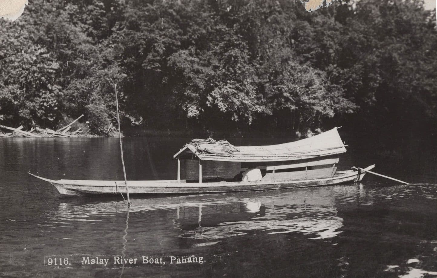 Malay River Boat Palang Malaysia Real Photo Old Postcard