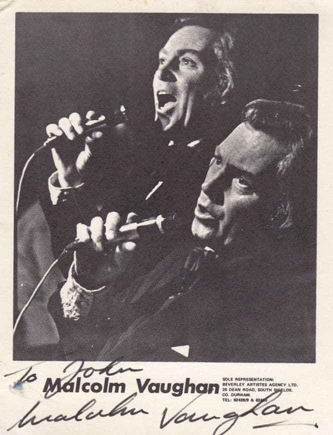 Malcolm Vaughan Hand Signed Early Publicity Photo