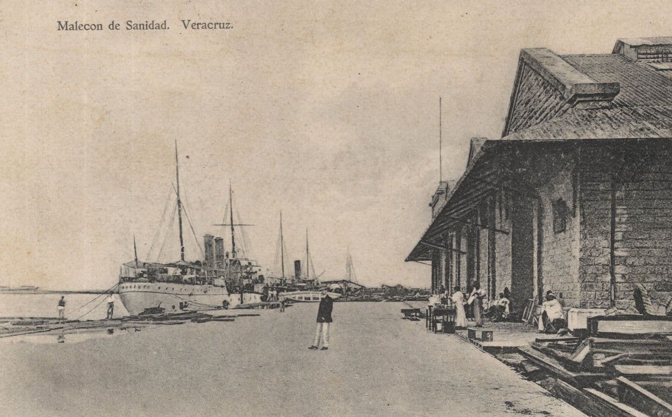 Malecon De Sanidad Veracruz Mexico Old Postcard