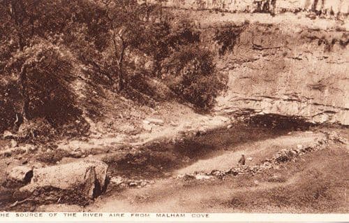 Malham Cove Yorkshire River Aire Antique Postcard