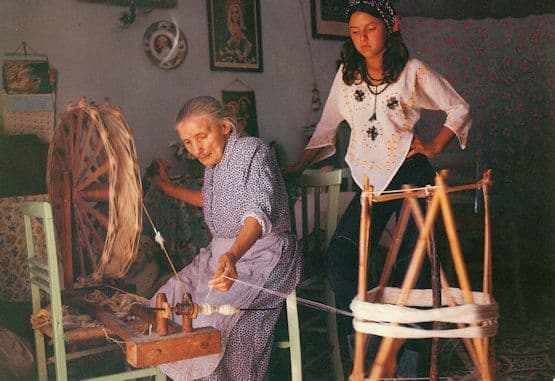 Malta Spinning Lessons Maltese Large Rare Crafts Postcard