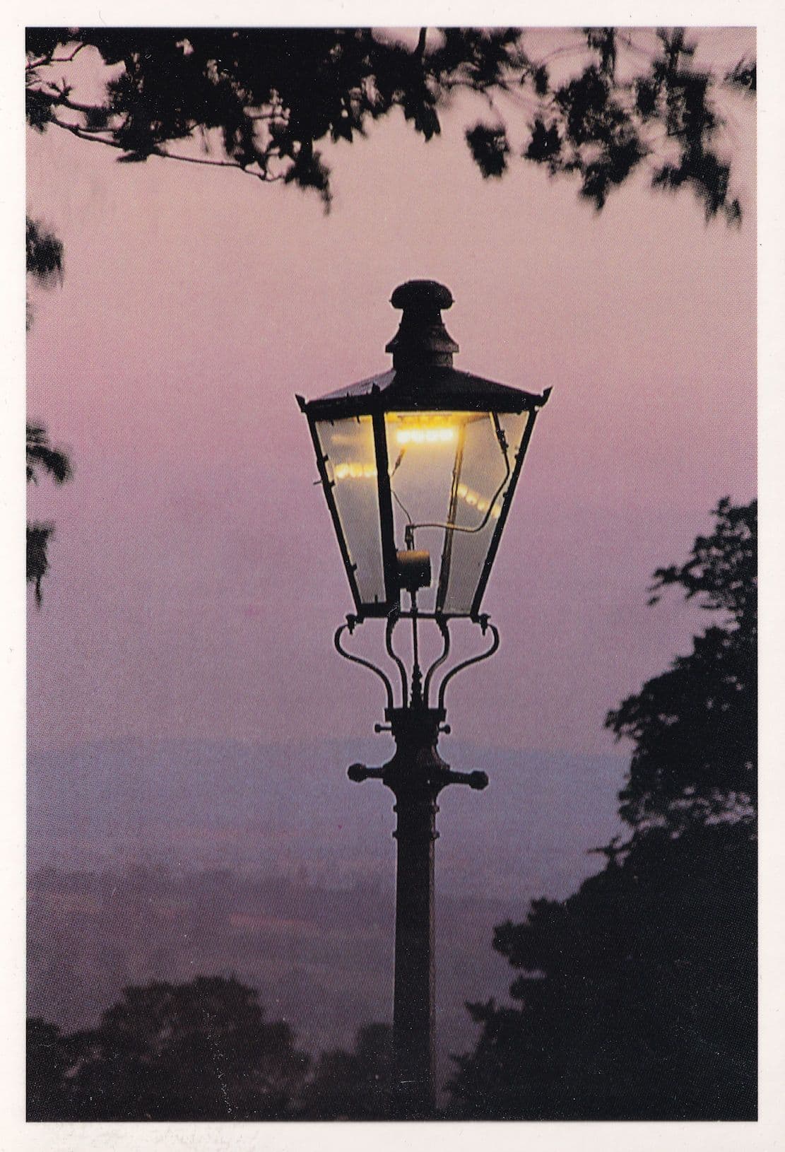Malvern Victorian Gas Road Lantern Lamp Postcard