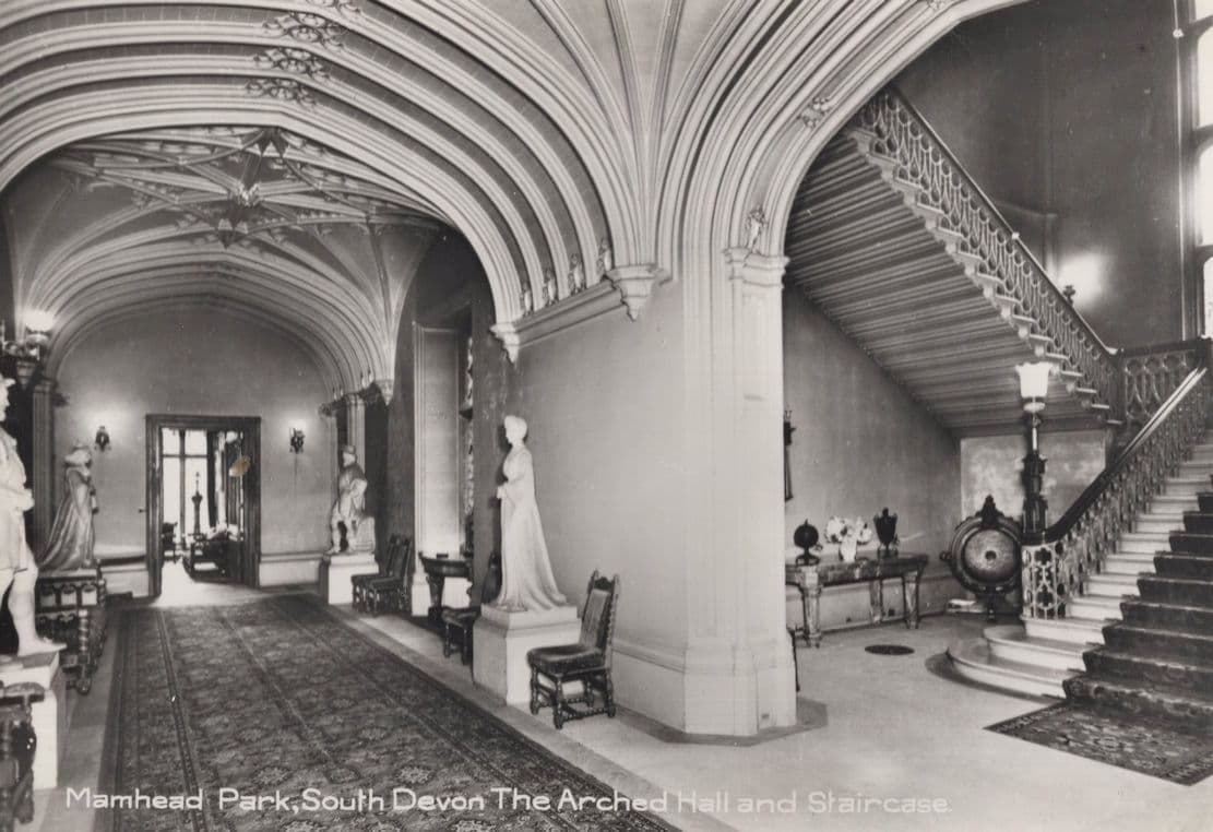 Mamhead Park Devon Staircase Real Photo Postcard