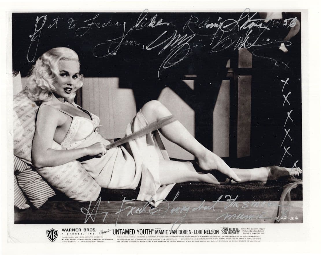 Mamie Von Doren Untamed Youth Rolling Stone 10x8 Hand Signed Photo