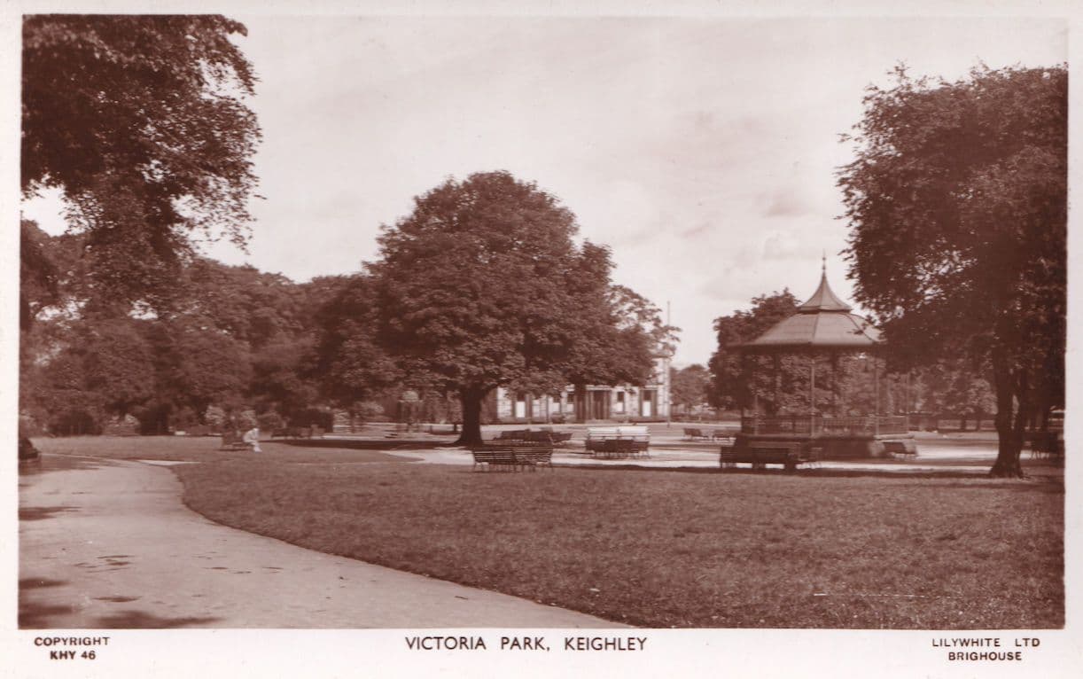 Man Bored in Victoria Park Keighley Real Photo Postcard