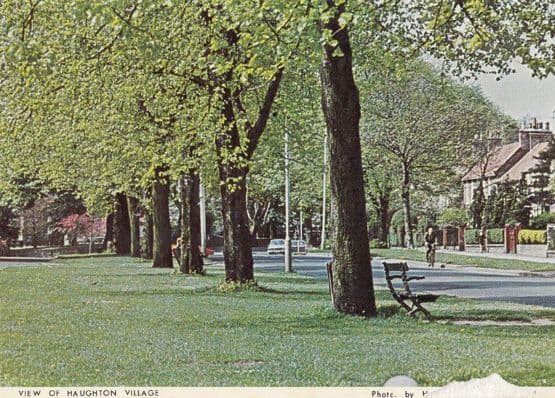 Man Cycling Through Haughton Durham Village Postcard